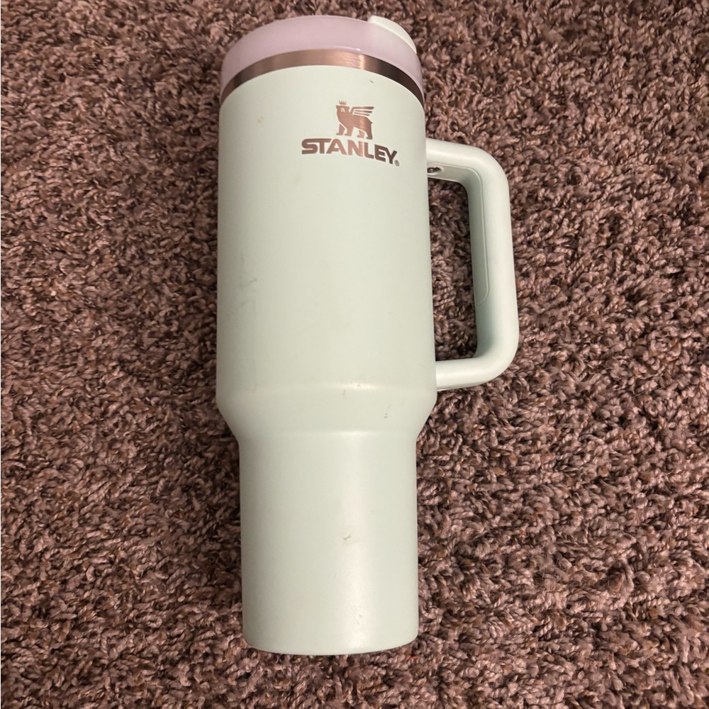 Stanley Pastel Green Travel Mug with Handle
